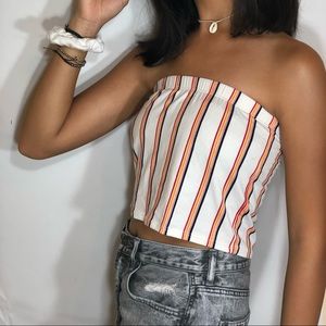 Marci colorful striped tube top